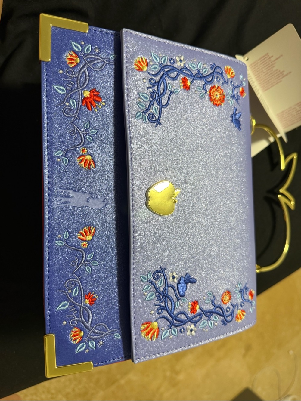 Loungefly Disney Navy and Red Castle Floral Crossbody